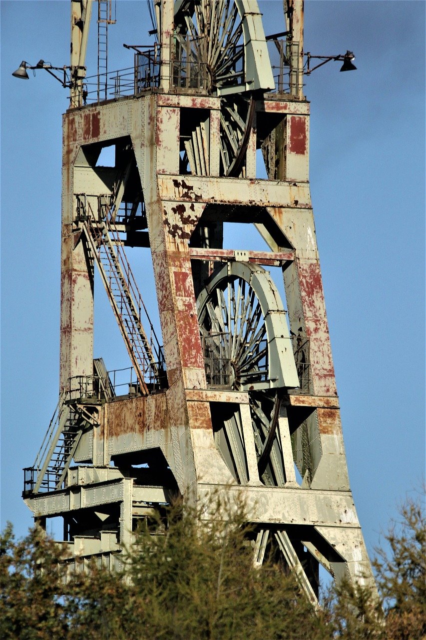 headframe, mine, mine shaft, shaft, shaft sinking, shaft mining, tower, rusty, mining, industrial, coal, industry, wheel, vintage, pit, fuel, steel, structure, rust